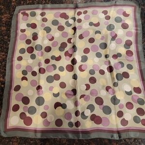 EUC Talbots Silk Scarf Jacquard Dot On Dot Pattern